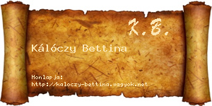Kálóczy Bettina névjegykártya