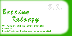 bettina kaloczy business card